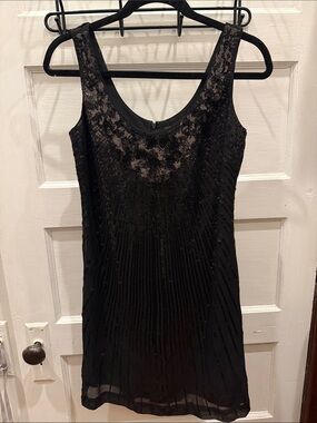 White House Black Market Black Sequin & Lace Mini Dress